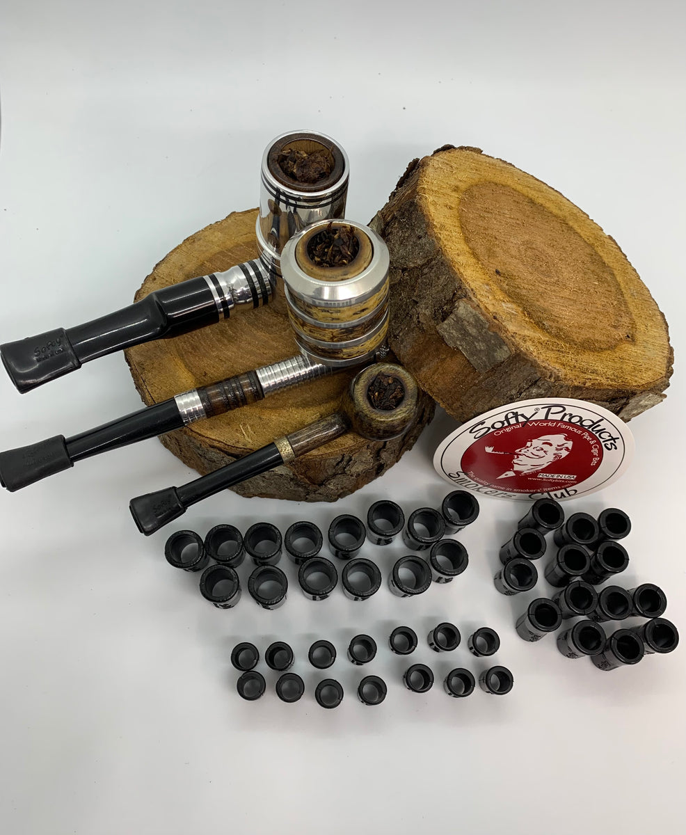 Softy small, medium, and large rubber tobacco pipe bits bundle (14 pie