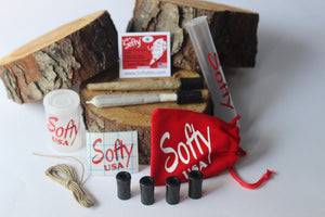 Softy joint tips, doob tube, stash container, hemp wick bundle