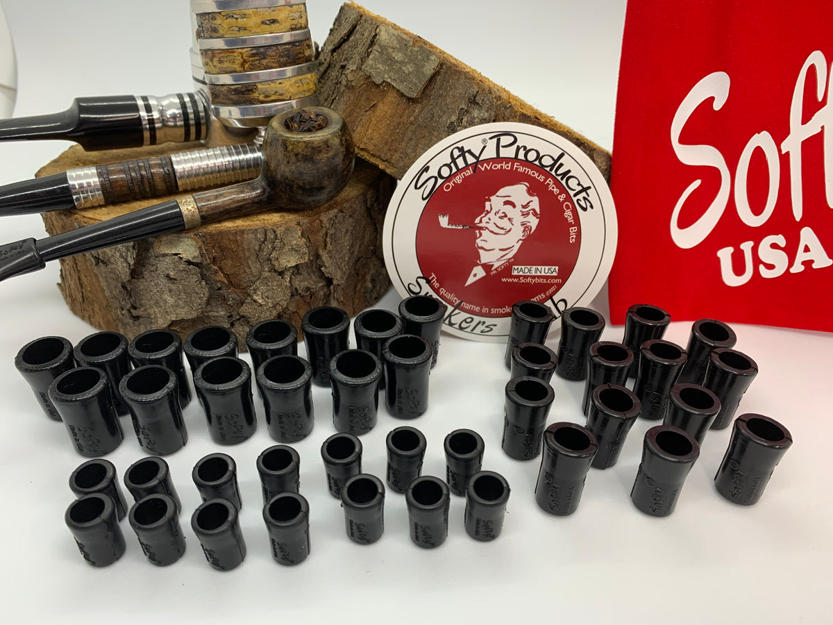 Pipe Bit Softy small, medium, and large rubber tobacco pipe bits bundle (14 pie ...